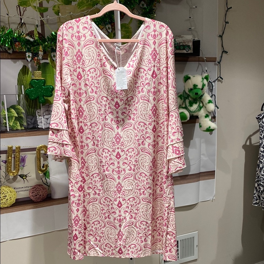 Pink and Cream Patterned Dress. Ptp is 24.